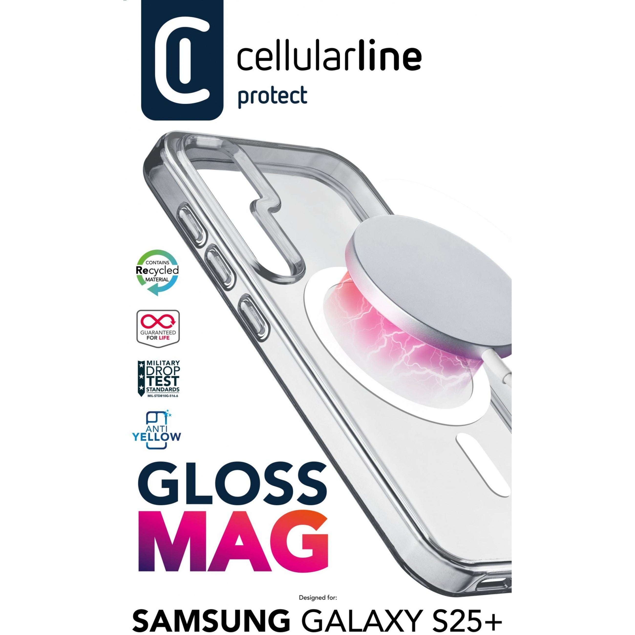 Cellularline Gloss MagSafe Case MAG fr Samsung S25+ Clear