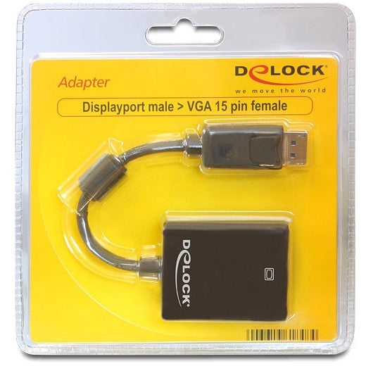 DELOCK Adapter DP-St > VGA-Bu 22.5cm black