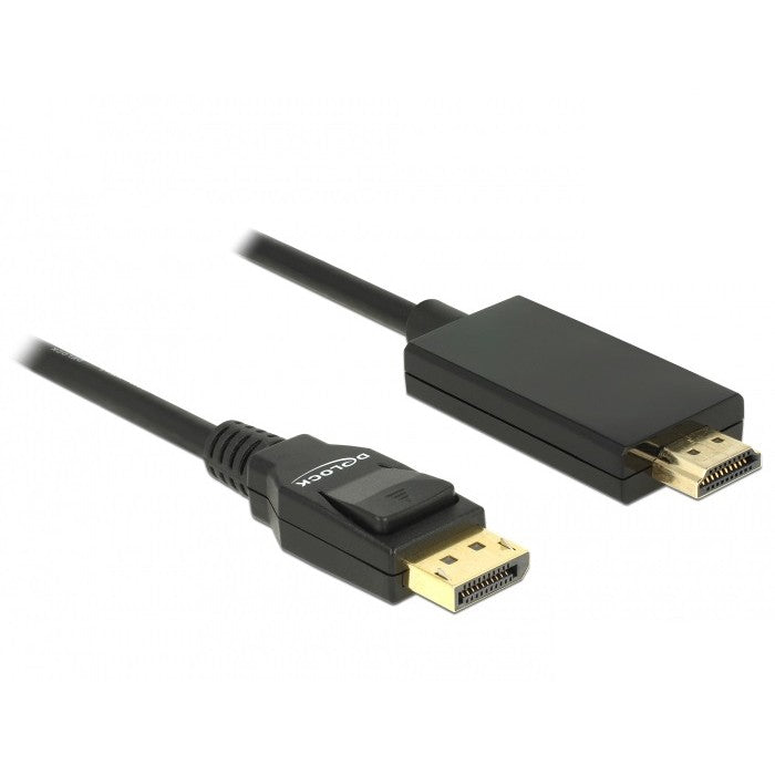 DELOCK Kabel Displayport 1.2 Stecker > High Speed HDMI-A Stecker Passiv 4K 3 m schwarz