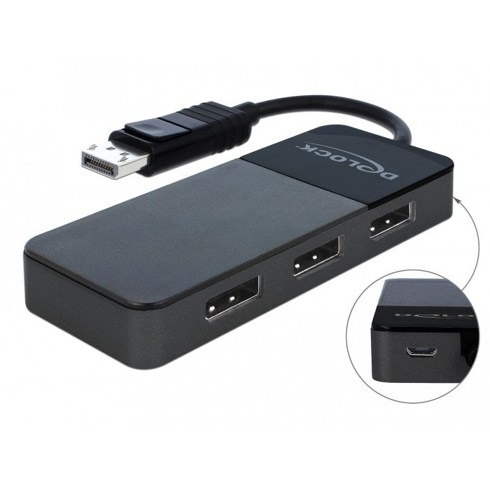 DELOCK DisplayPort 1.4 Splitter 1 x DisplayPort in > 3 x DisplayPort out