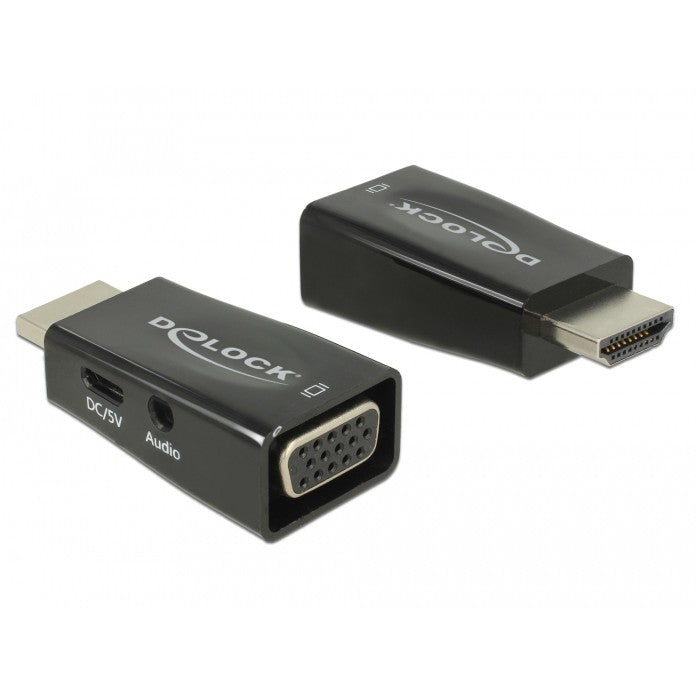 DELOCK Adapter HDMI-A Stecker > VGA Buchse mit Audio