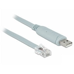 DELOCK Adapter USB2.0/A St > Seriell RS232 RJ45 St 1.0m grau