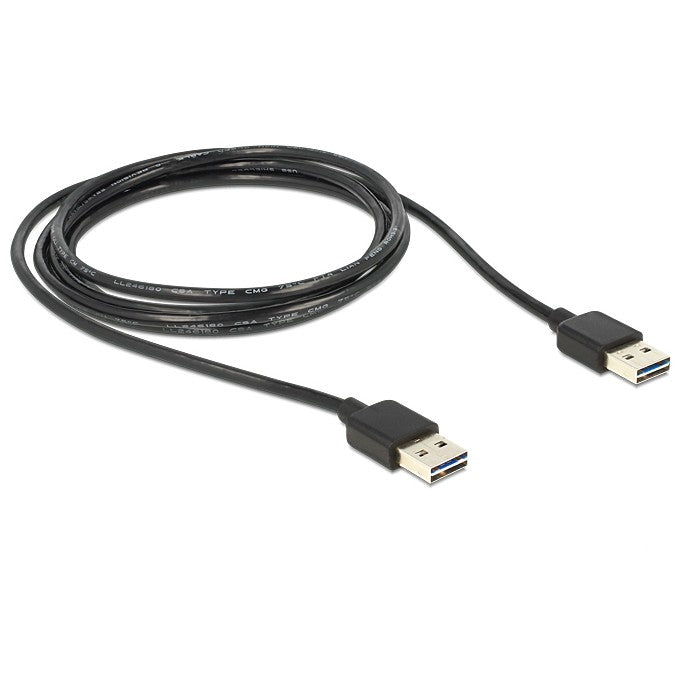 DELOCK Kabel EASY-USB 2.0 Typ-A Stecker > EASY-USB 2.0 Typ-A Stecker 2m schwarz