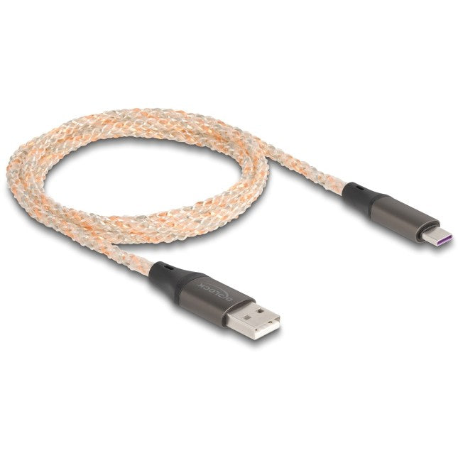 DELOCK USB 2.0 Kabel Typ-A zu USB Type-C mit RGB Beleuchtung