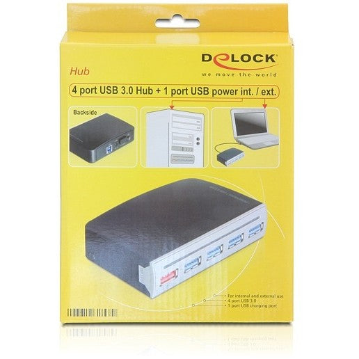 DELOCK HUB USB 3.0 4 Port extern 1 Port USB Strom intern / extern