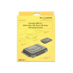 DELOCK Konverter USB 3.0 zu SATA 6 Gb/s / IDE 40 Pin / IDE 44 Pin mit Backup Funktion