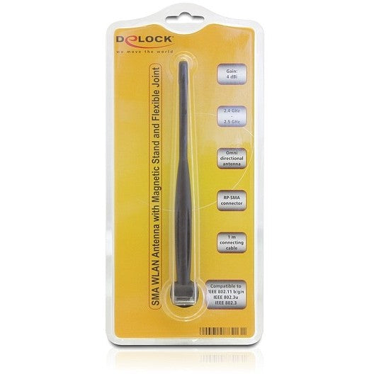 DELOCK WLANz Antenne RP-SMA Kippgelenk 2.4 Ghz 4dBi