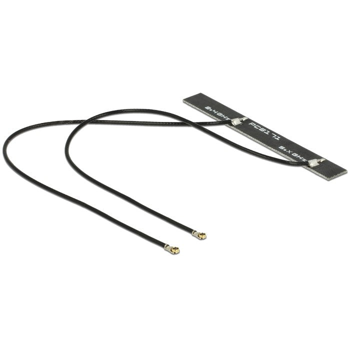 DELOCK Antenne Doppel WLAN MHF IV Stecker 802.11 ac/a/h/b/g/n 5 dBi 2x150mm PCB intern