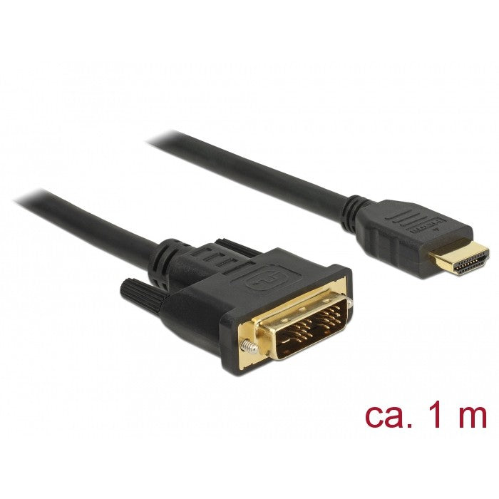 DELOCK Kabel DVI 18+1 Stecker > HDMI-A Stecker 1 m schwarz