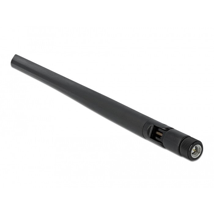 DELOCK 5G 3.4-3.8GHz Antenne SMA Stecker 5dBi 20cm omnidirektional mit Kippgelenk und flexiblem Material schwarz