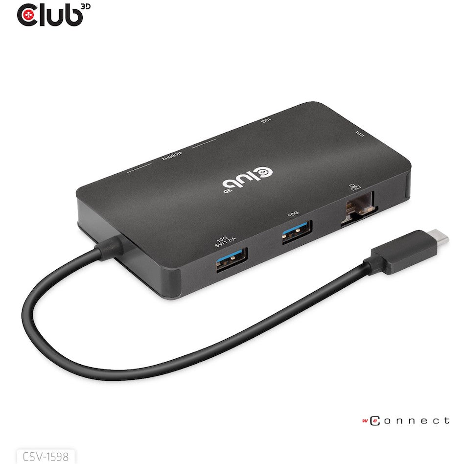 Club3D USB-C 7in1-HUB >2xDP/2xUSB/2xUSB-C/LAN 4K60Hz PD100W
