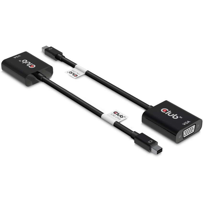 Club3D Adapter MiniDisplayport > VGA aktiv St/Bu schwarz Polybeutel