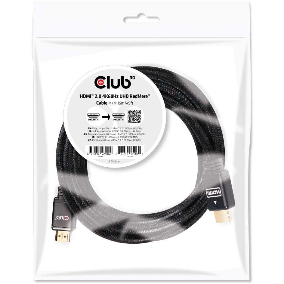 Club3D HDMI-Kabel A -> A 2.0 RedMere 4K60Hz UHD 15 Meter retail