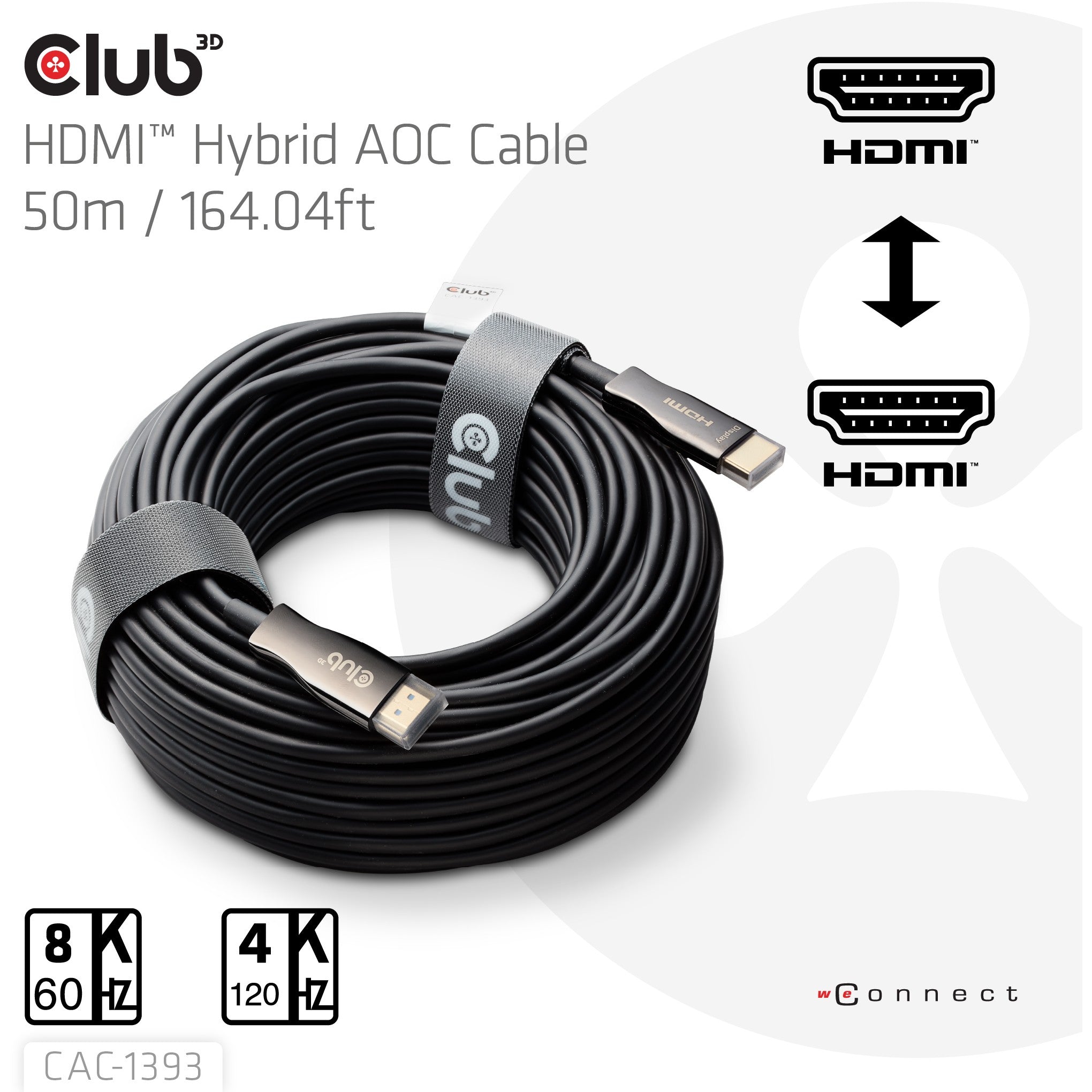Club3D HDMI-Kabel A -> A 2.1 aktiv opt. 8K60Hz UHD 50 Meter retail