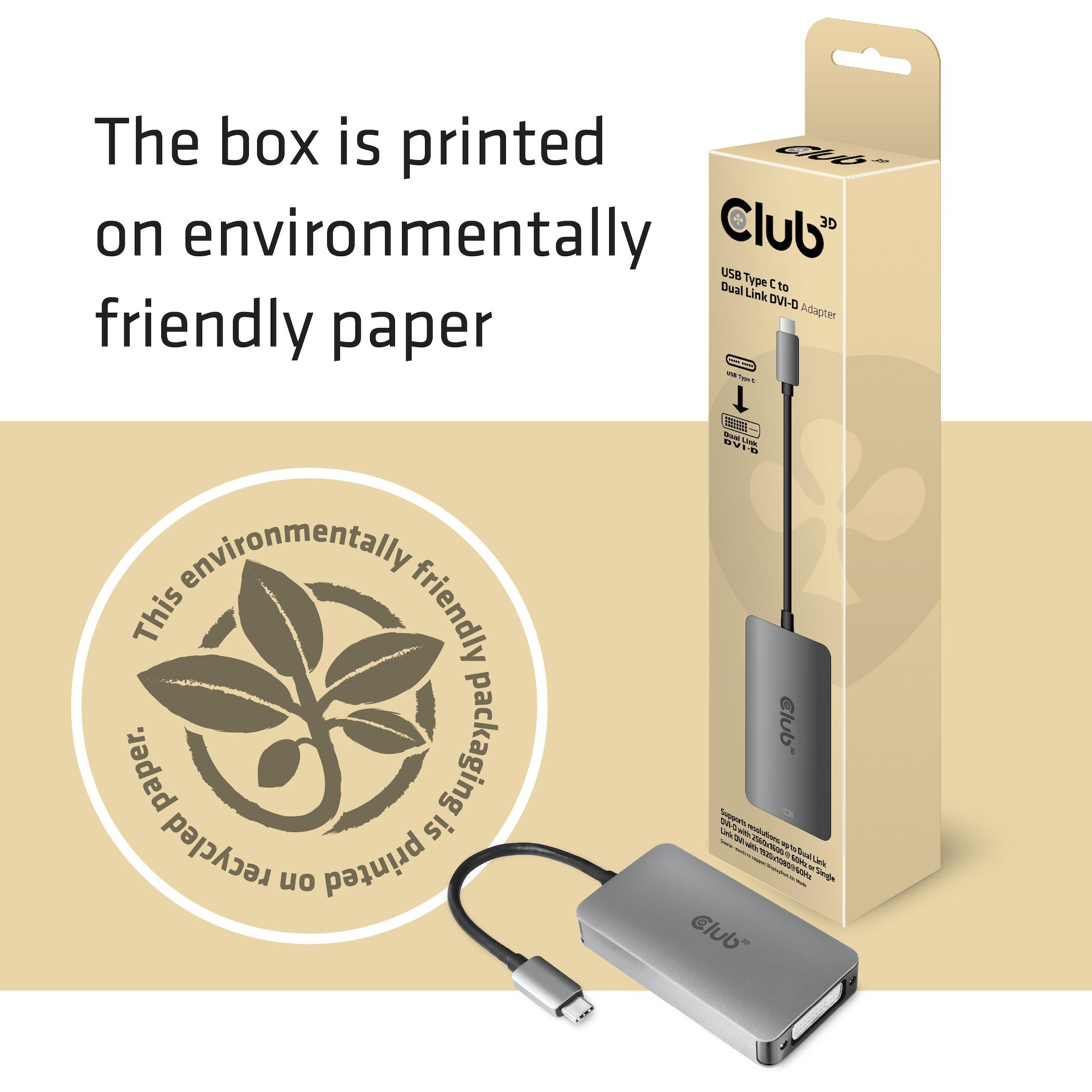 Club3D Adapter USB 3.2 Typ C > DVI-D HDCP Off aktiv St/Bu
