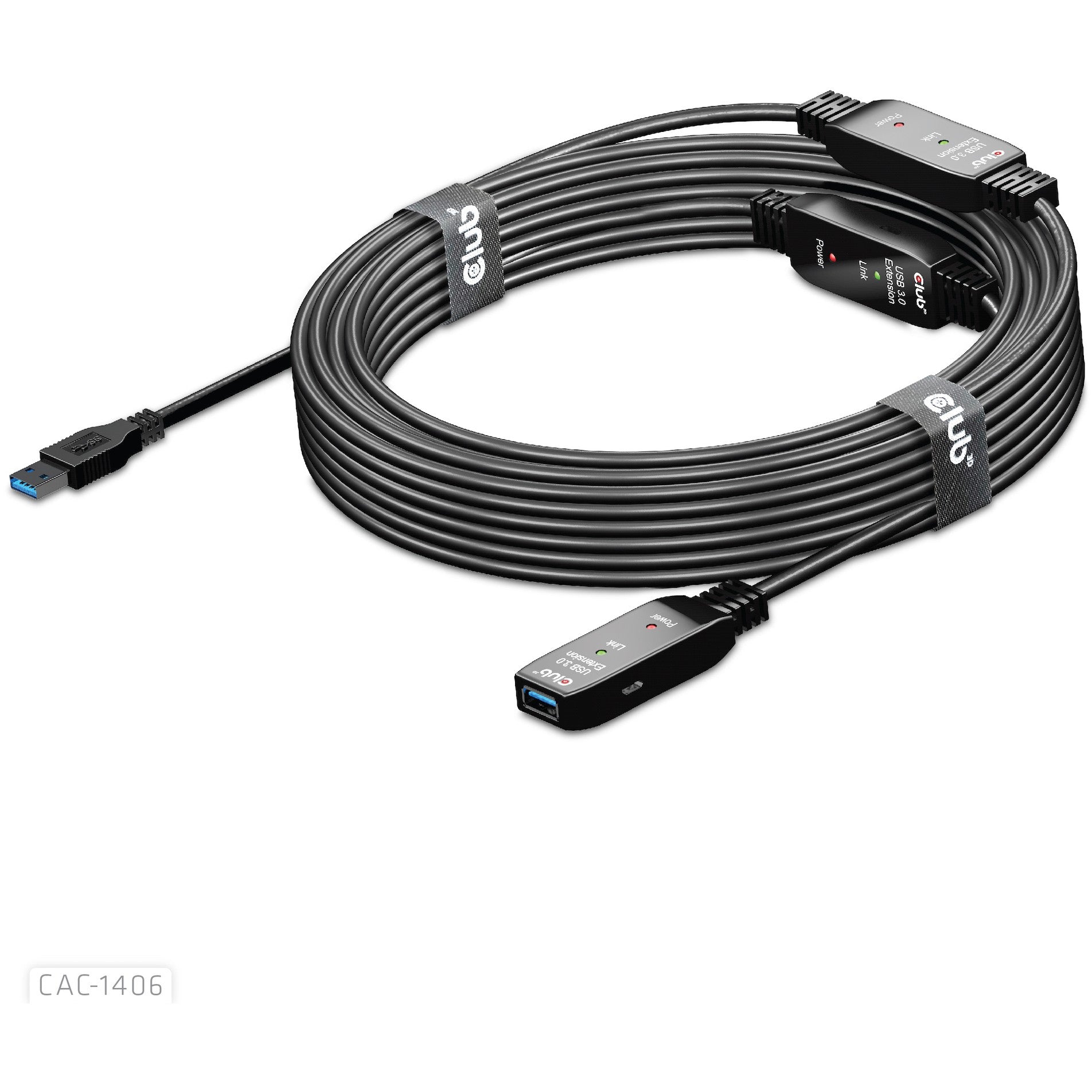 Club3D USB 3.2 A Verlängerungskabel 15m aktiv 5 Gbps St/Bu