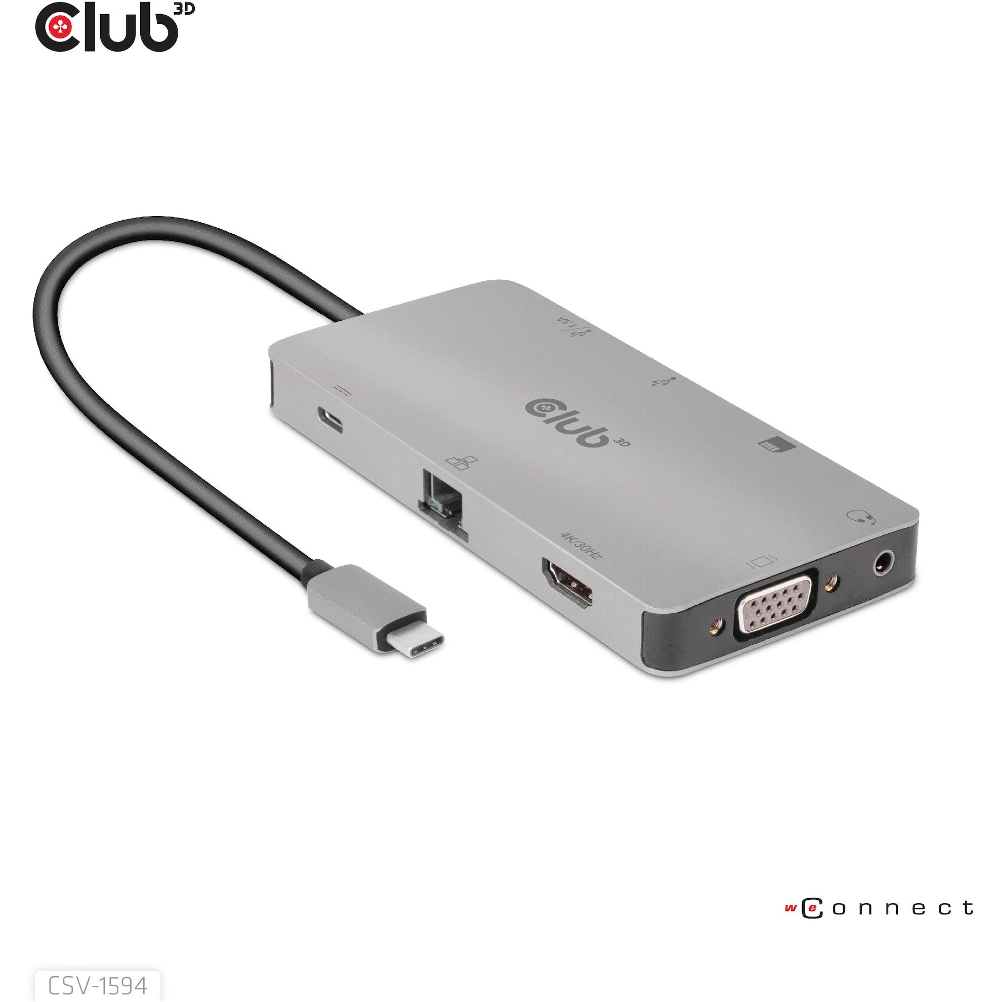 Club3D USB-C 9in1-HUB >HDMI/VGA/2xUSB/USB-C/RJ45/SD PD100W