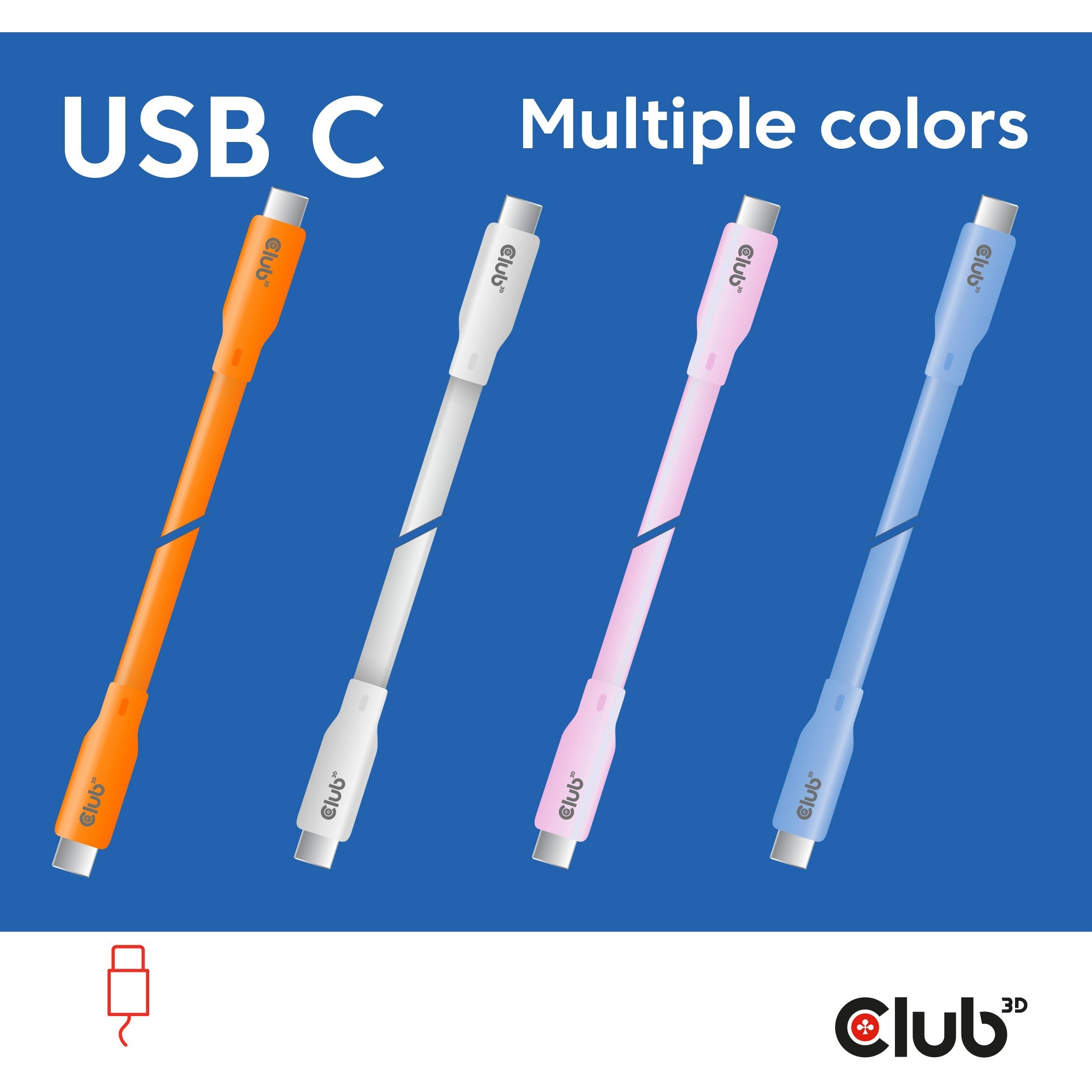 Club3D Lifestyle USB-C Kabel PD 240W.20Gbps 2m blau St/St