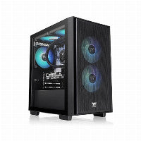 Thermaltake Versa H16 ARGB Micro ATX Mini Tower Black with Tempered Glass Side Panel and USB 3.2 Gen 1 Type-A, USB 2.0 Type-A