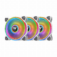 Thermaltake Riing Quad 12 RGB Radiator TT Premium Edition 120mm White RGB PWM 40.9 CFM 3-Pack