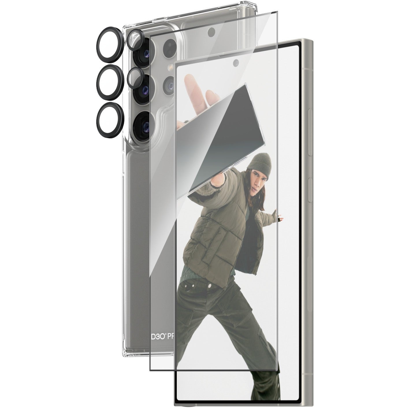 PanzerGlass 3-in-1 Samsung Galaxy S24 Ultra. UWF