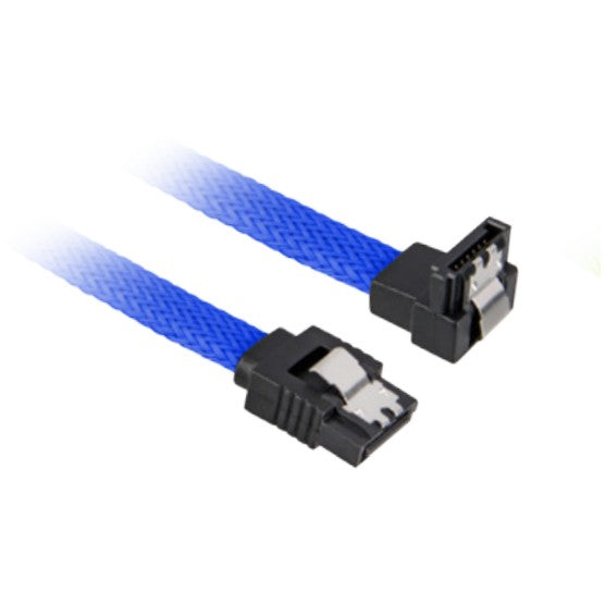 Sharkoon Kabel SATA III 90° sleeve 0.30m blau