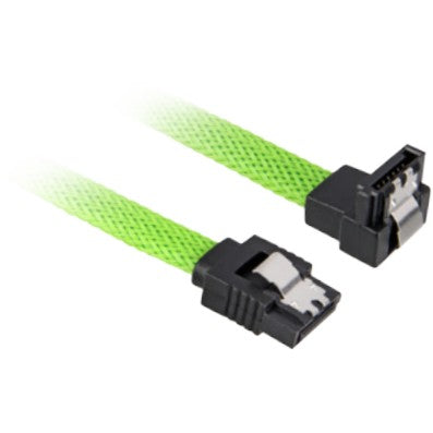 Sharkoon Kabel SATA III 90° sleeve 0.60m grün