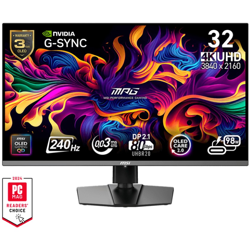 31.5"(80cm)TFT MSI MPG 322URXDE QD-OLED Flat 240Hz Black