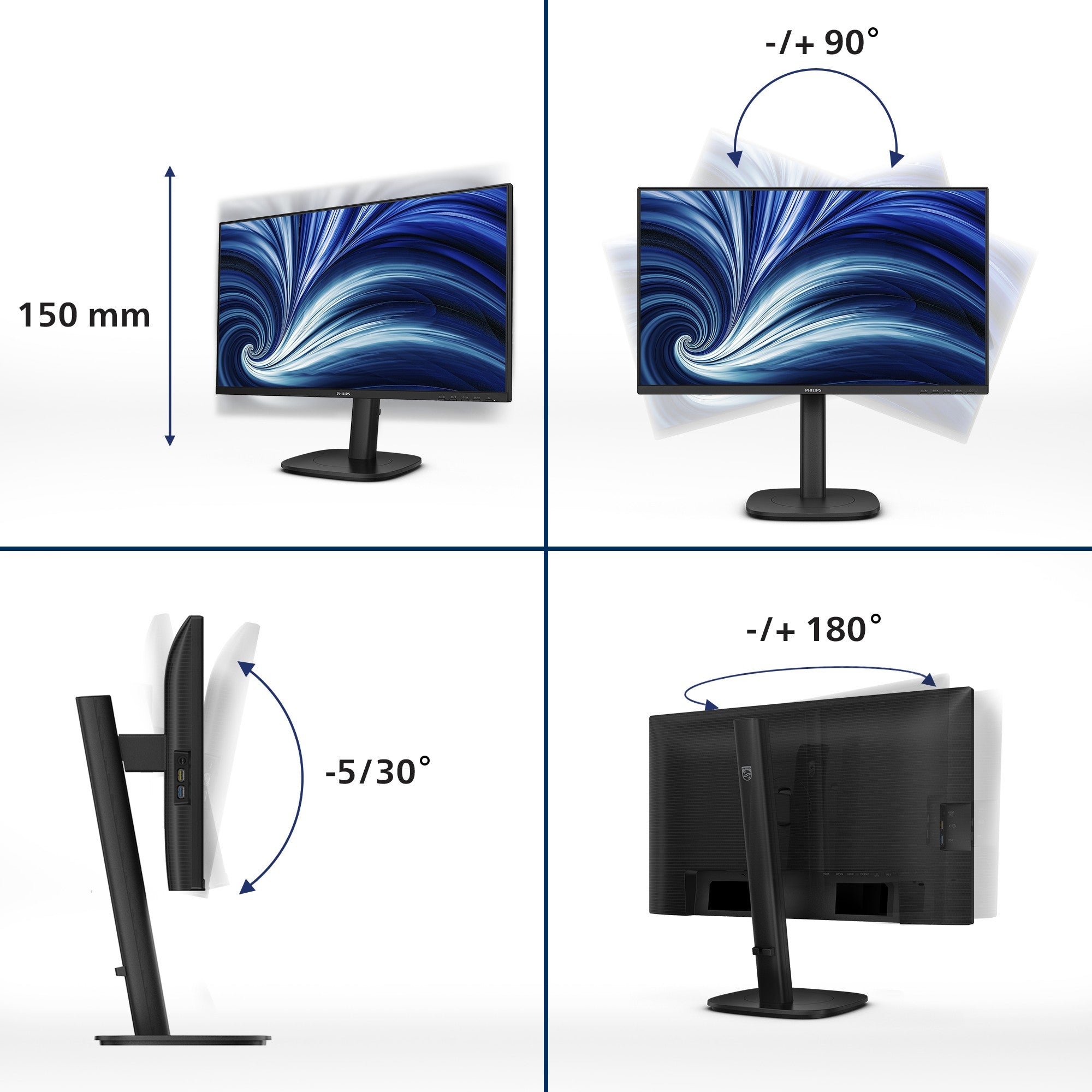 Philips 60.5cm (23.8") 24B2U3301 16:09 HDMI+DP+USB-C IPS