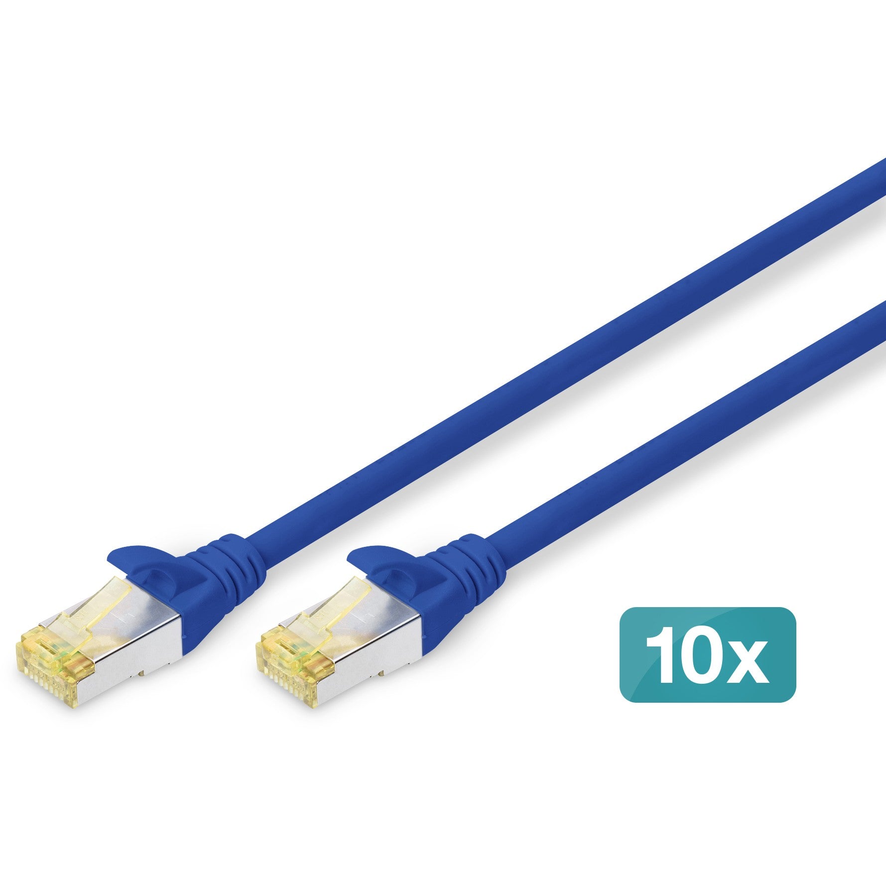 DIGITUS CAT 6A S-FTP Patchkabel Cu LSZH AWG 27/7 Lnge 1m 10 Stck Farbe Blau