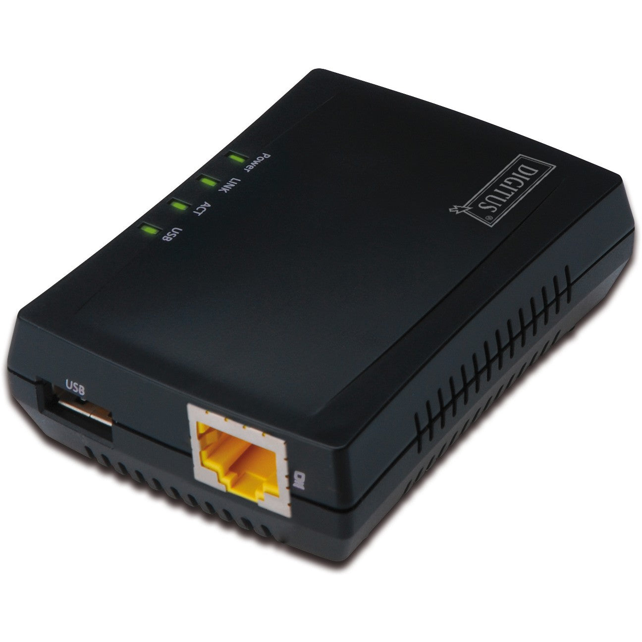 DIGITUS USB-Netzwerkserver 1-Port +Printserver. NAS-&USB-HUB