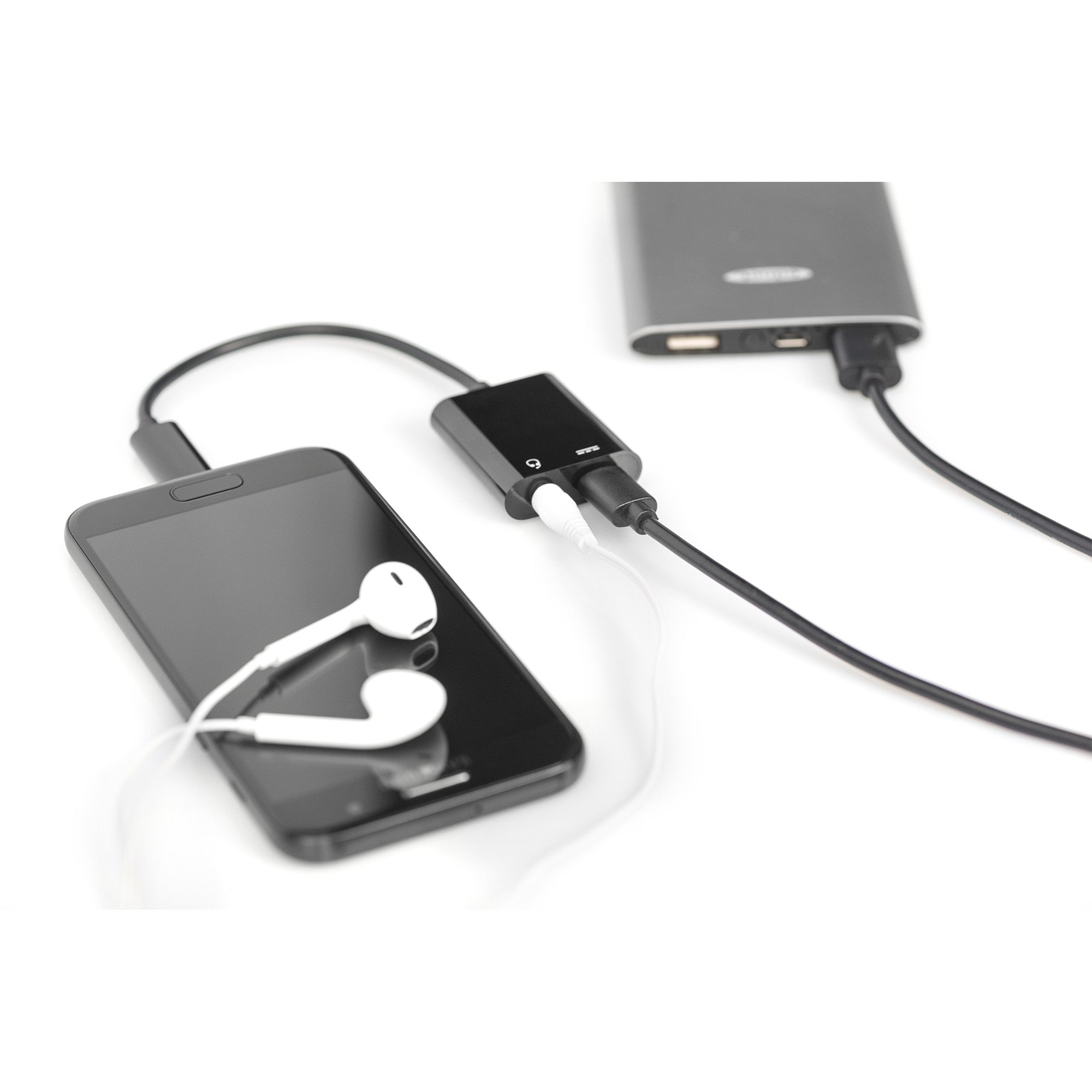 DIGITUS USB 3.1 Verteilerkabel Typ C-Klinke St/Bu/Bu 0.2m sw