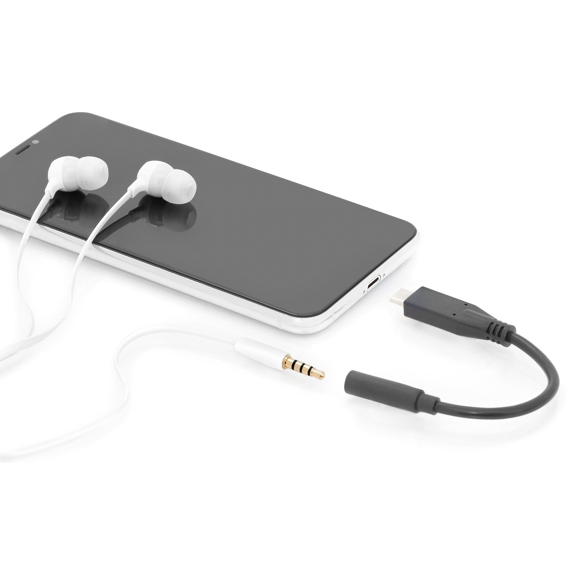 DIGITUS USB C Audio Adapterkabel Typ C -Klinke St/Bu 0.2m.sw