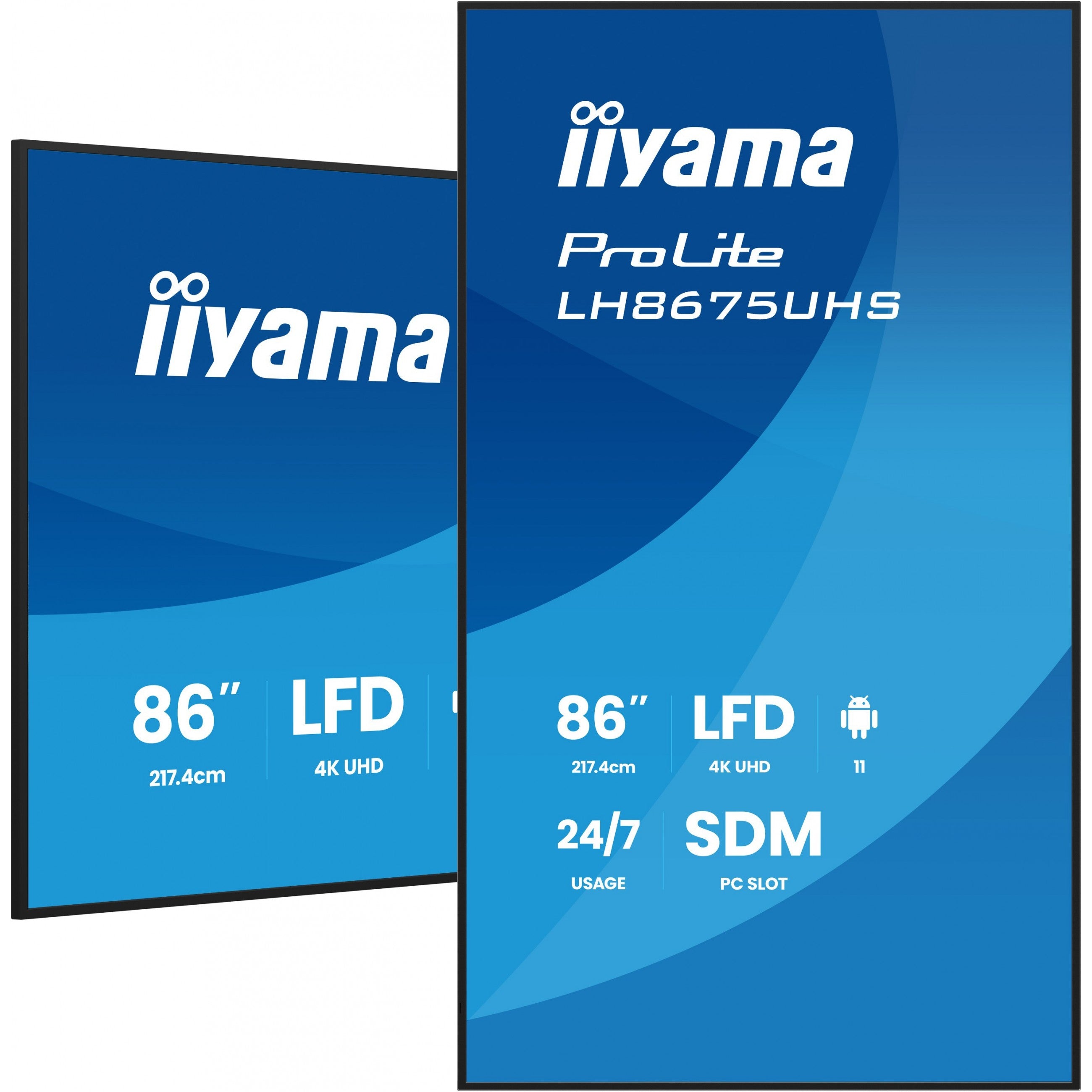 IIYAMA 217cm (85.6") LH8675UHS-B2AG 16:9 3xHDMI+DP+2xUSB (Speditionsversand)