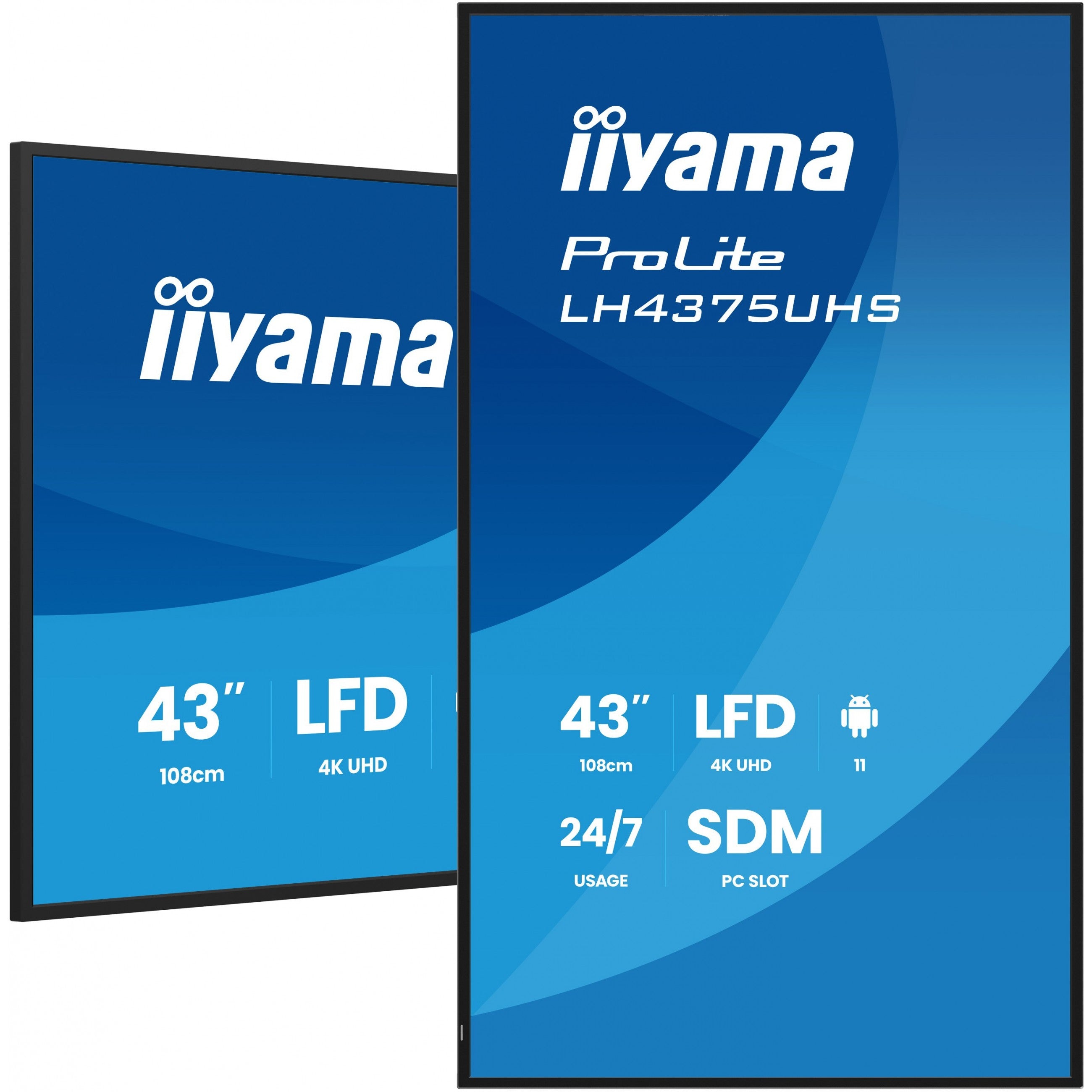 IIYAMA 108cm (42.5") LH4375UHS-B2AG 16:9 2xHDMI+3xDP+2xUSB