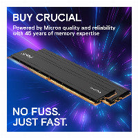 16 GB Crucial Pro Modul - DIMM 288-PIN Low Profile - 6000 MHz / PC5-48000 - CL48 - 1.1 V - ungepuffert - on-die ECC - mattschwarz
