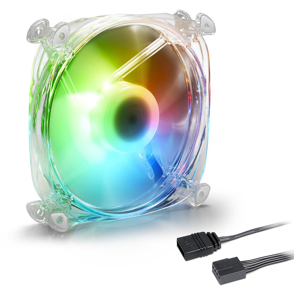 120mm Sharkoon SHARK Disc PWM RGB Fan (transparent. 120 mm)