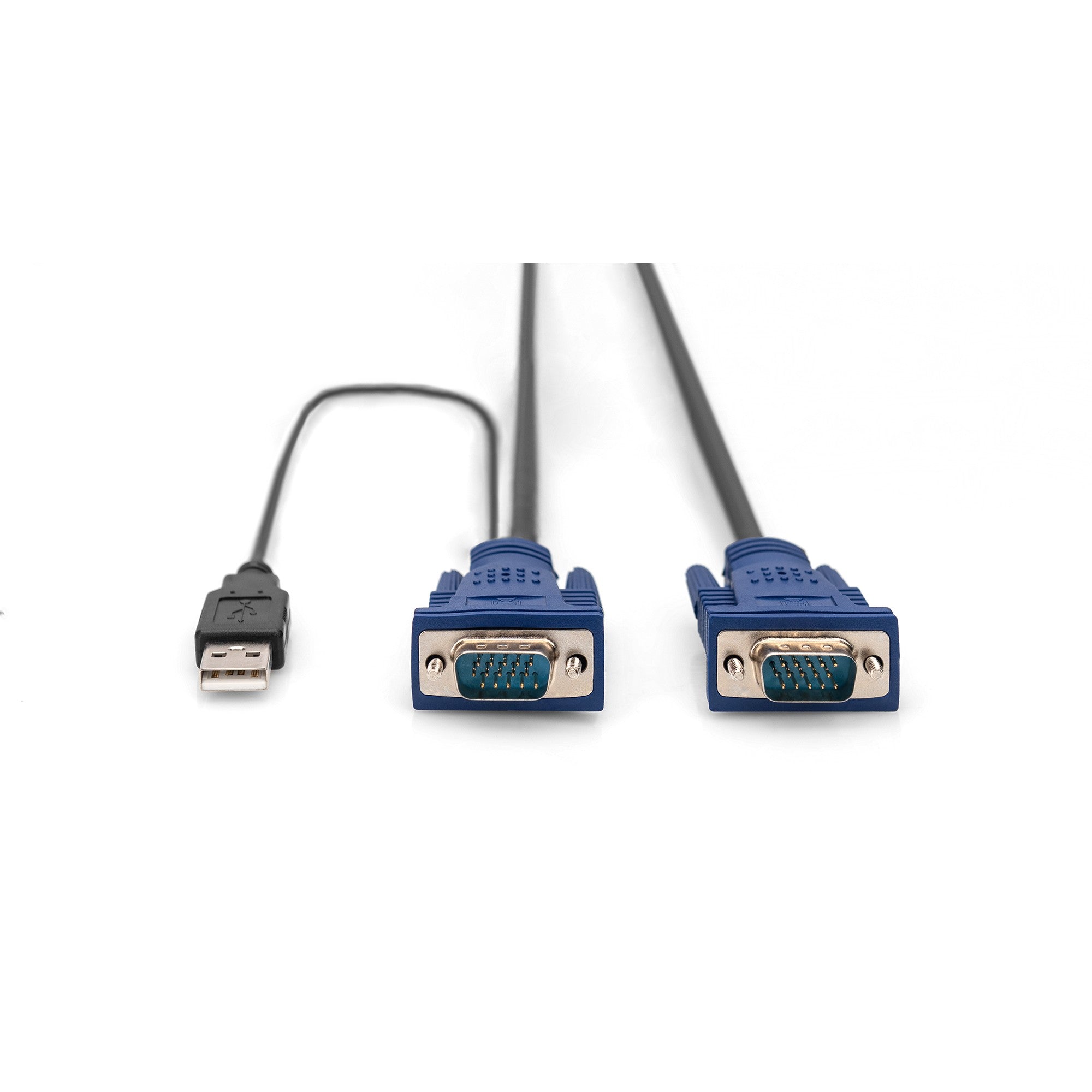 KVM Kabel-Satz.VGA.PS/2-Mouse.PS/2-Keyboard. USB HD DB15/M.2xMiniDIN6/M. USB typeA/M - HD DB15/M schwarz. 5 M DIGITUS