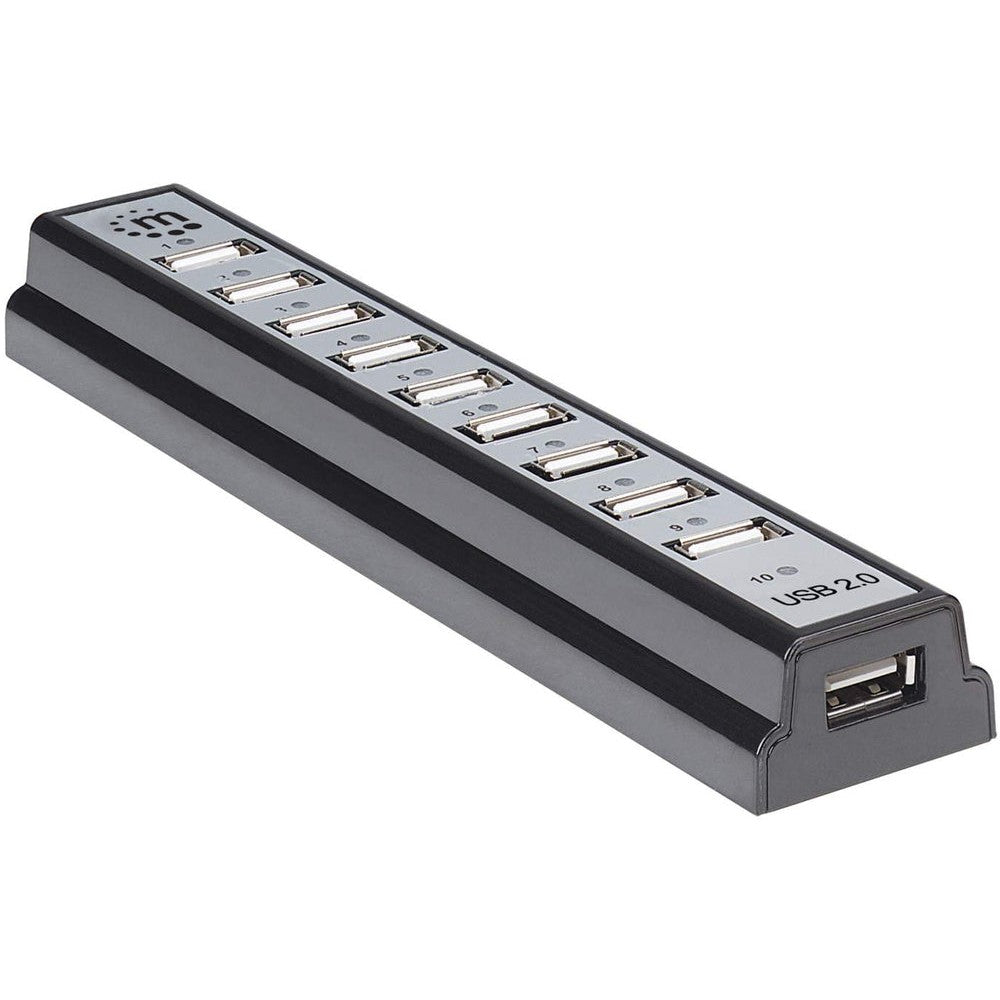 MANHATTAN USB-HUB 10-Port USB 2.0 Desktop Hub schwarz