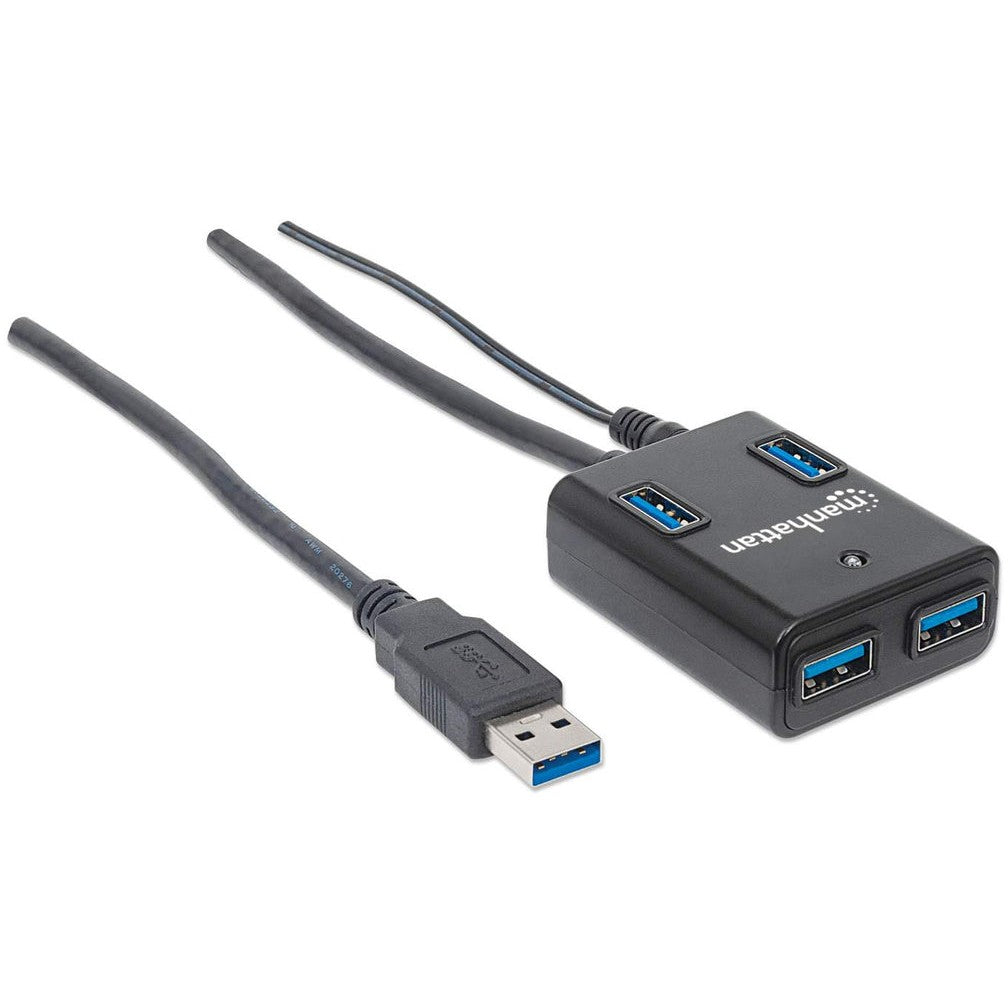 MANHATTAN USB-HUB 4-Port USB 3.0 schwarz mit Netzteil