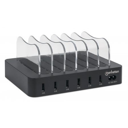 MANHATTAN 6-Port USB-Ladestation USB-A-Ports 2.4 A/5 V 55W