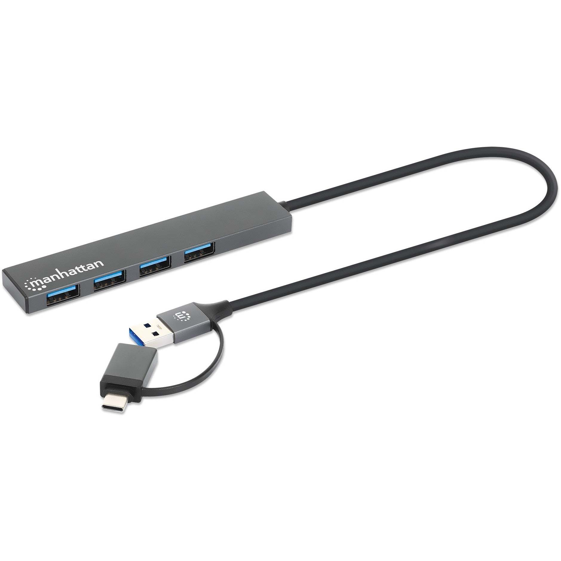 MANHATTAN Kombo-Hub 4Port USB 3.0 Typ-C/Typ-A 4xUSB-A Buchse