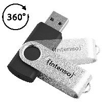 Intenso USB-Stick Office Line, 32 GB, USB-A, 3.2 Gen 1x1, schwarz-silber
