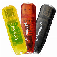 Intenso Rainbow 3x32GB Yellow/Red/Black USB-Stick USB Typ-A 2.0 Transparent