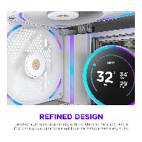 Ventilateur RGB NZXT Série F F140X 140 mm simple blanc RF-U14PN-W1