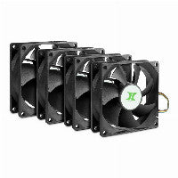 80mm Inter-Tech Gehäuselüfter 4er Set 80mm PWM 1000-1000Upm 12V 0,9W