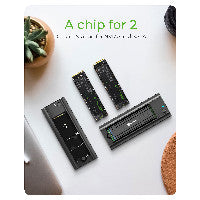 ICY BOX M.2 NVMe & SATA Docking, USB 3.2 Gen 2 Type-C®, Werkzeuglos, Aluminium, schwarz – Ansicht 3