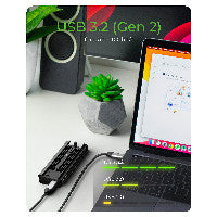 ICY BOX M.2 NVMe & SATA Docking, USB 3.2 Gen 2 Type-C®, Werkzeuglos, Aluminium, schwarz – Ansicht 4