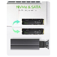 ICY BOX M.2 PCIe/SATA SSD Aluminiumgehäuse, USB 3.1 Type-C®, M-Key und B-Key oder B+M-Key Sockel – Ansicht 2