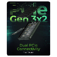 ICY BOX 2-fach M.2 PCIe NVMe Gehäuse, USB 3.2 Gen 2x2 Type-C®, 20 Gbit/s, Werkzeuglose Montage – Ansicht 2